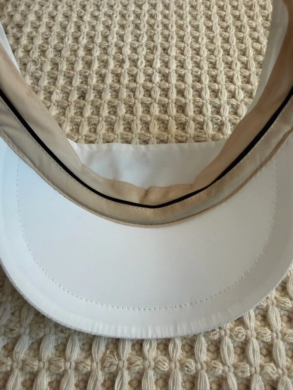 rag & bone White Sun Visor with Logo Patch